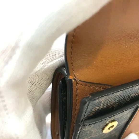 CELINE Triomphe Small trifold Compact wallet Trifold wallet PVC/Leather Brown - Picture 12 of 16